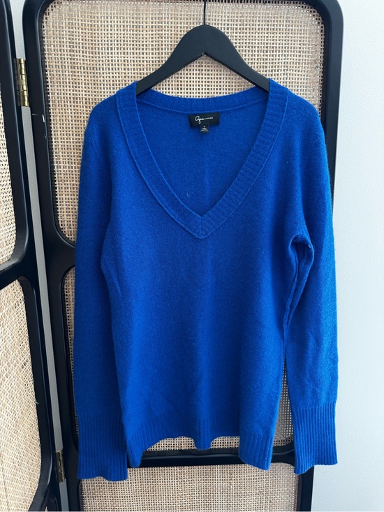 Aqua Cashmere Sweaters - Aqua Cashmere Royal Blue V-Neck Women's Sweater